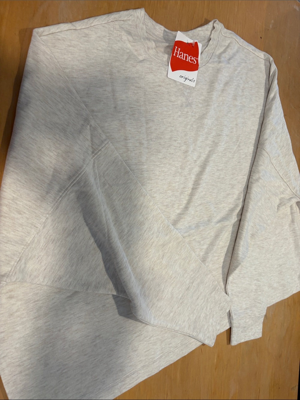 Hanes Light Heather Gray Crewneck Long Sleeve Tee